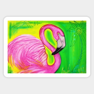 Electric Flamingo Sticker